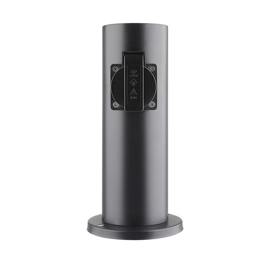 Solight zahradní sloupek IP44, nerez ocel, 2 zásuvky, válec, černý