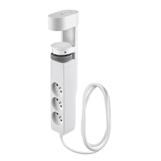 Solight 3z + USB A+C přenosné stolní zásuvky, 2m, bílá, USB rychlonabíječka 20W PD