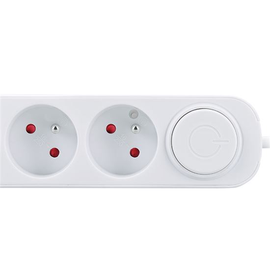 Solight prodlužovací přívod 3 zásuvky, USB A+C 20W PD, 3m, 3 x 1mm2, bílý, vypínač