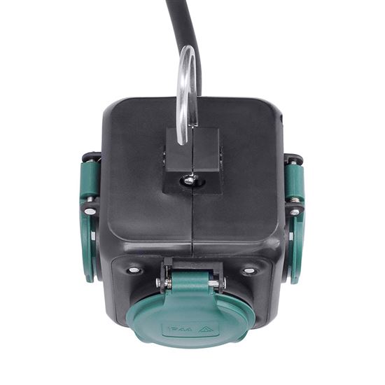 Solight prodlužovací přívod kostka 5m, 3 zásuvky IP44, 3 x 1.5mm2, kabel guma H05RR-F