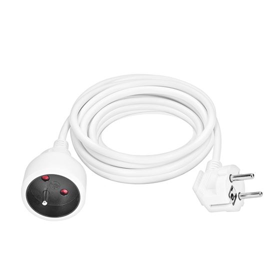 Solight prodlužovací přívod 5m, 1 zásuvka, 16A/3680W, PVC, bílý