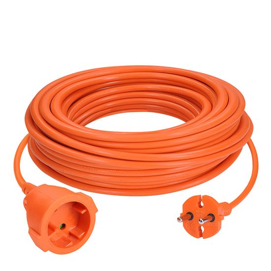 Solight 1z pohyblivý přívod - spojka, 15m, 2 x 1,5mm2, oranžová