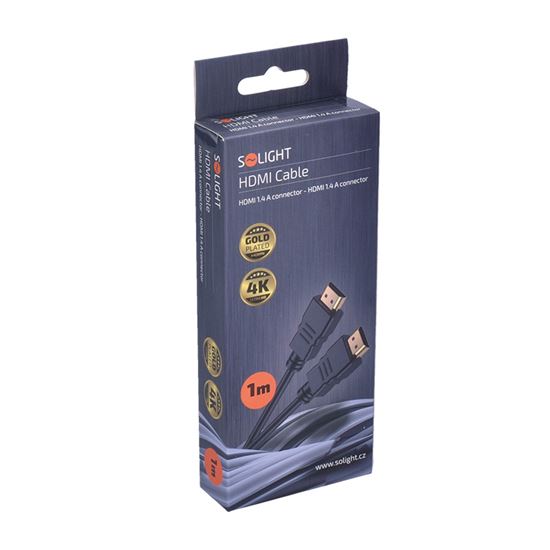 Solight HDMI kabel s Ethernetem, HDMI 1.4 A konektor - HDMI 1.4 A konektor, blistr, 1m