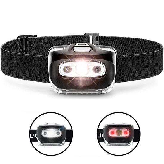 Solight LED čelová svítilna, 3W + červené světlo, 3x AAA