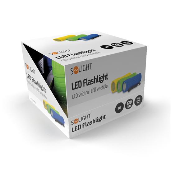 Solight LED svítilna, 120lm, 3W LED COB, 3 x AAA