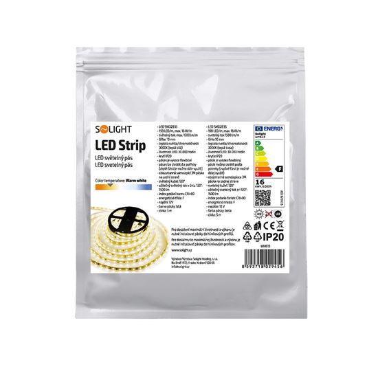 Solight LED světelný pás 5m, 198LED/m, 16W/m, 1500lm/m, IP20, teplá bílá
