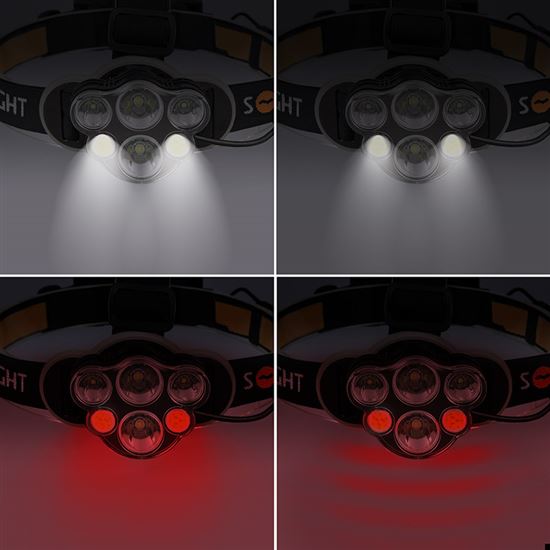 Solight LED čelová nabíjecí svítilna 550, 550lm, Li-Ion