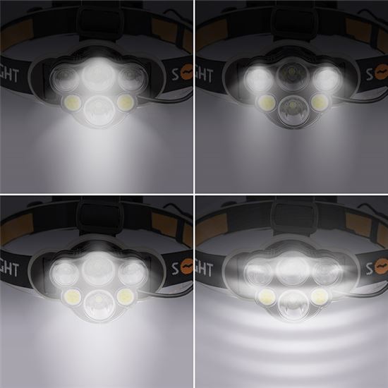 Solight LED čelová nabíjecí svítilna 550, 550lm, Li-Ion