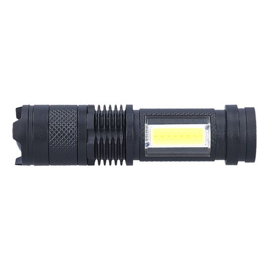 Solight LED nabíjecí kapesní svítilna se zoomem, 100lm + 70lm, Li-Ion, USB, černá