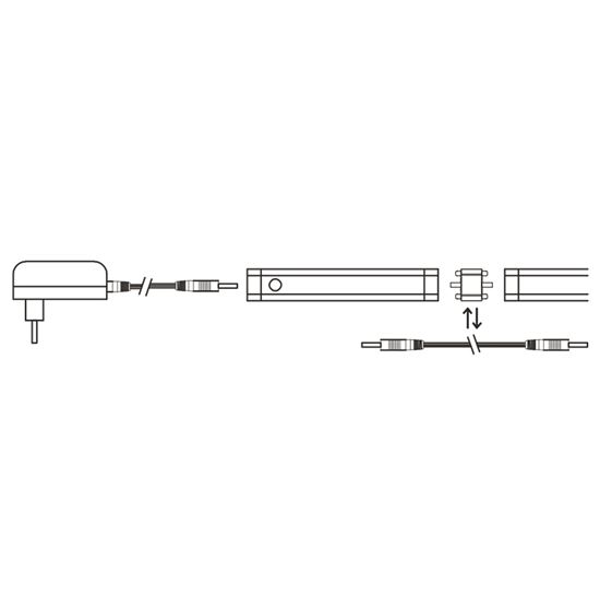 Solight LED dotykové podlinkové a nábytkové svítidlo stmívatelné, 2x 5W, 4100K, 2x 50cm