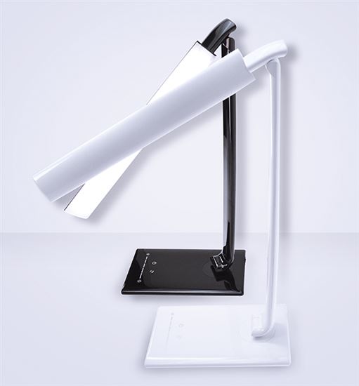 Solight LED stolní lampička stmívatelná, 12W, volba teploty světla, USB, bílý lesk