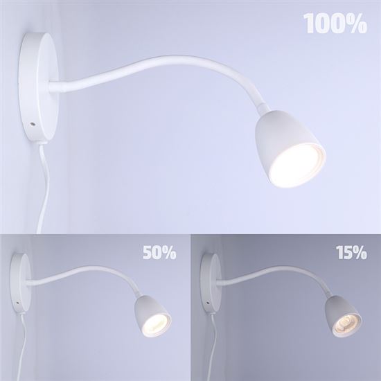 Solight LED nástěnná lampička, stmívatelná, 4W, 280lm, 3000K, bílá