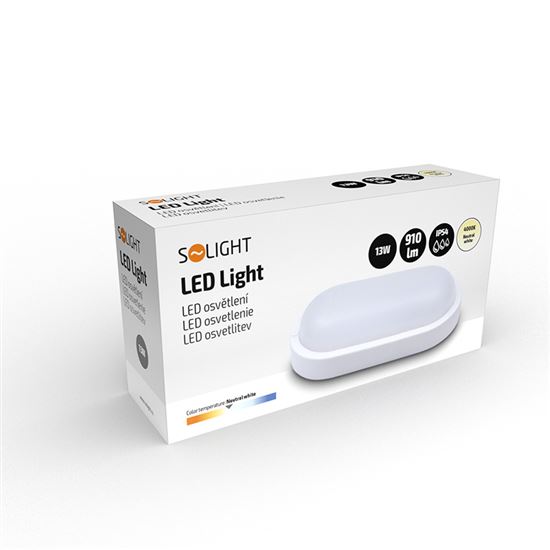 Solight LED venkovní osvětlení oválné, 13W, 910lm, 4000K, IP54, 21cm
