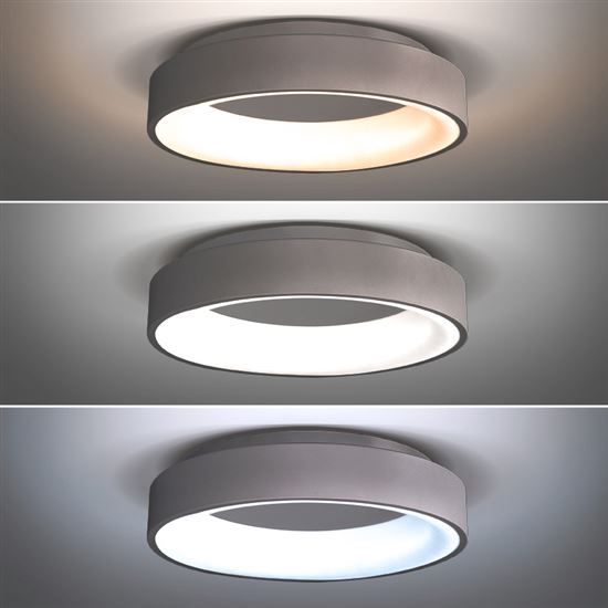 Solight LED stropní světlo kulaté Treviso, 48W, 2880lm, stmívatelné, dálkové ovládání, šedá