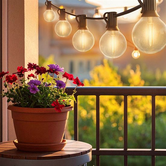Solight LED venkovní řetěz s žárovkami, 10 žárovek, 5m+3m, 500lm, teplá bílá