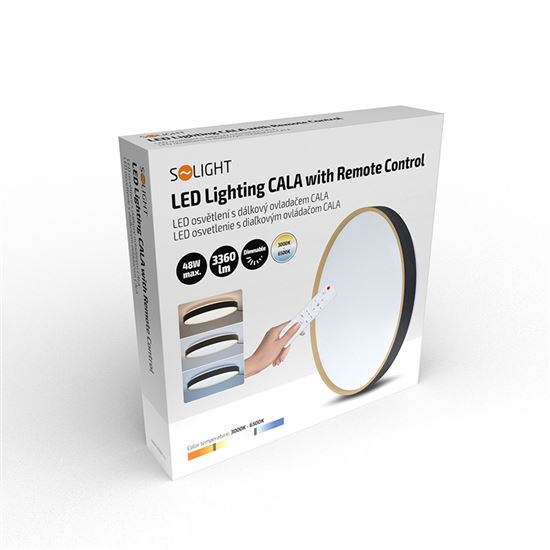 Solight LED osvětlení s dálkovým ovladačem Cala, 48W, 3360lm, 38cm, změna chromatičnosti, stmívatelné