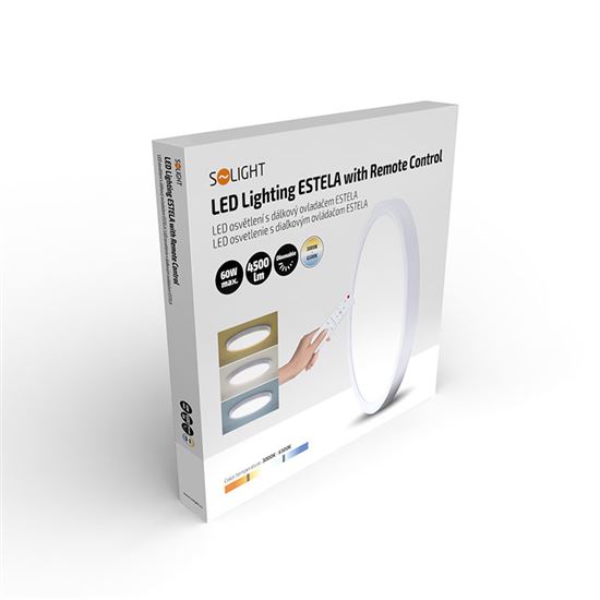 Solight LED osvětlení s dálkovým ovladačem Estela White, 60W, 4500lm, 50cm, změna chromatičnosti, stmívatelné