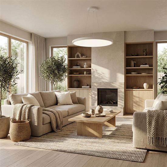 Solight LED osvětlení s dálkovým ovladačem Estela White, 50W, 5400lm,  60cm, URG<19, závěsné i přisazené