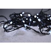 Solight LED venkovní vánoční řetěz, 100 LED, 10m, přívod 3m, 8 funkcí, časovač, IP44, studená bílá