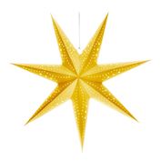 Solight LED vánoční hvězda zlatá, závěsná, časovač, 60cm, 20x LED, 2x AA