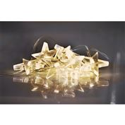 Solight LED vánoční řetěz, hvězdy, 1,5m, 10 LED, 2 x AA, žluté světlo