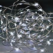Solight vánoční řetěz stříbrný, 30x mini LED, 3m, 3 x AA, studené světlo