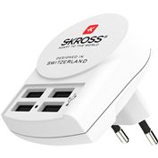 SKROSS USB nabíjecí adaptér 4-Port EU, 4x USB-A, 24W, typ C