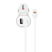 SKROSS USB Car Charger & Micro USB nabíjecí autoadaptér , integrovaný kabel + 1x USB výstup navíc, 3000mA max.