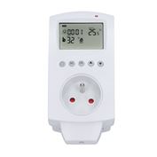 Solight termostaticky spínaná zásuvka, zásuvkový termostat, 230V/16A, režim vytápění nebo chlazení, různé teplotní režimy