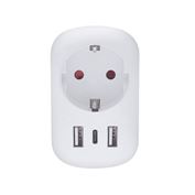 Solight cestovní adaptér s USB A+C 20W PD do Spojených států, typ B