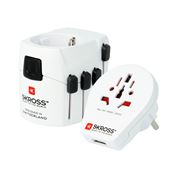 SKROSS cestovní adaptér PRO - World & USB, univerzální, uzemněný, USB-A 12W