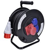 Solight prodlužovací přívod - na bubnu, zásuvky 400V + 230V, 25m kabel guma-neopren 5x1,5mm2, IP44