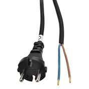Solight flexo šňůra, 2x 1mm2, gumová, černá, 2,5m