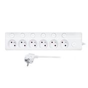 Solight prodlužovací přívod 6 zásuvek, 2m, 3 x 1mm2, bílý, 6+1 vypínač
