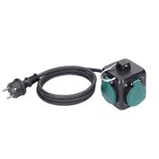 Solight prodlužovací přívod kostka 3m, 3 zásuvky IP44, 3 x 1mm2, kabel guma H05RR-F