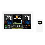Solight meteostanice, extra velký barevný LCD, teplota, vlhkost, tlak, RCC, USB nabíjení, bílá