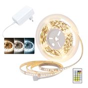 Solight LED světelný pás, RGB, 5m, sada s 12V adaptérem a dálk. ovladačem, 7,2W/m, IP20