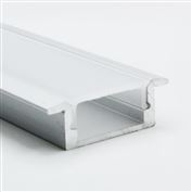 Solight hliníková lišta s bočnicemi pro LED pásky, 22x17x8mm, mléčný difuzor, 1m