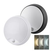 Solight LED venkovní osvětlení se senzorem a nastavitelnou CCT, 18W, 1800lm, 22cm, 2v1 - bílý a černý kryt