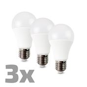 Solight LED žárovka 3-pack, klasický tvar, 10W, E27, 3000K, 270°, 900lm, 3ks v balení