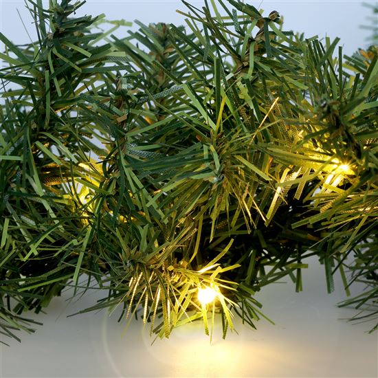 Solight LED vánoční girlanda s jehličím, 3m, 48x LED, časovač, 3xAA, IP44
