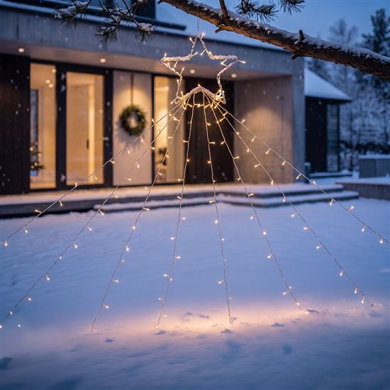 Solight LED řetěz s hvězdou na vánoční strom, výška 2,1m, 212 LED, IP44