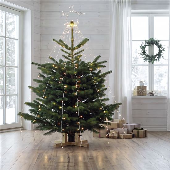 Solight LED řetěz s hvězdou na vánoční strom, výška 2,1m, 212 LED, IP44