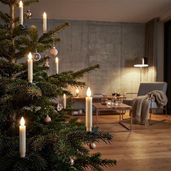 Solight sada LED svíček na vánoční stromek, 10x svíčka, dálkové ovládání, časovač, 1xAAA