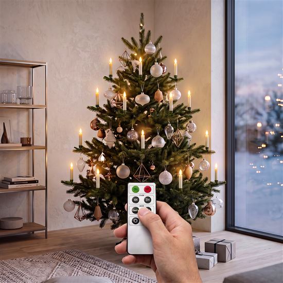 Solight sada LED svíček na vánoční stromek, 10x svíčka, dálkové ovládání, časovač, 1xAAA