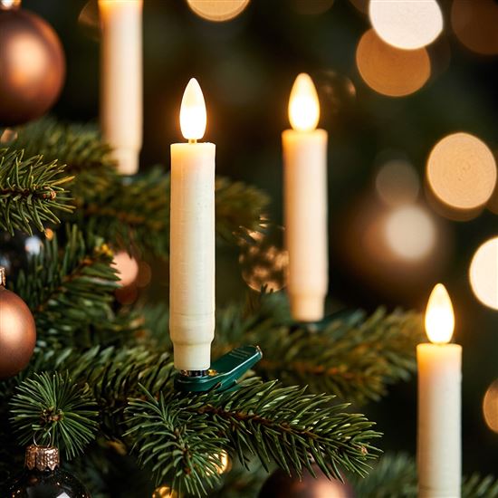 Solight sada LED svíček na vánoční stromek, 10x svíčka, dálkové ovládání, časovač, 1xAAA