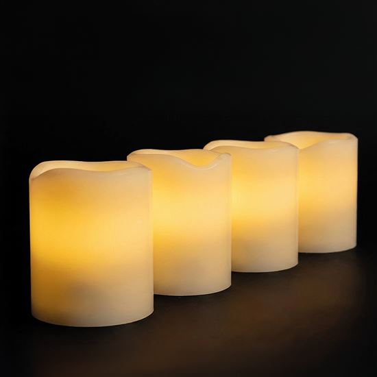 Solight sada 4ks vánočních svíček, 4,5x6cm, přírodní vosk, 1xCR2032