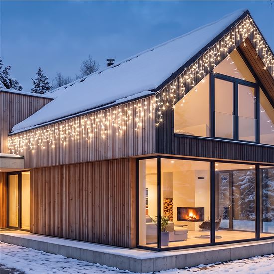 Solight LED vánoční girlanda, rampouchy, 200 LED, 10m, IP44, teplé bílé světlo