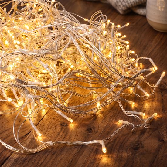 Solight LED vánoční girlanda, rampouchy, 200 LED, 10m, IP44, teplé bílé světlo
