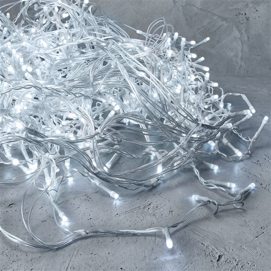 Solight LED vánoční girlanda, rampouchy, 400 LED, 20m, IP44, studené bílé světlo